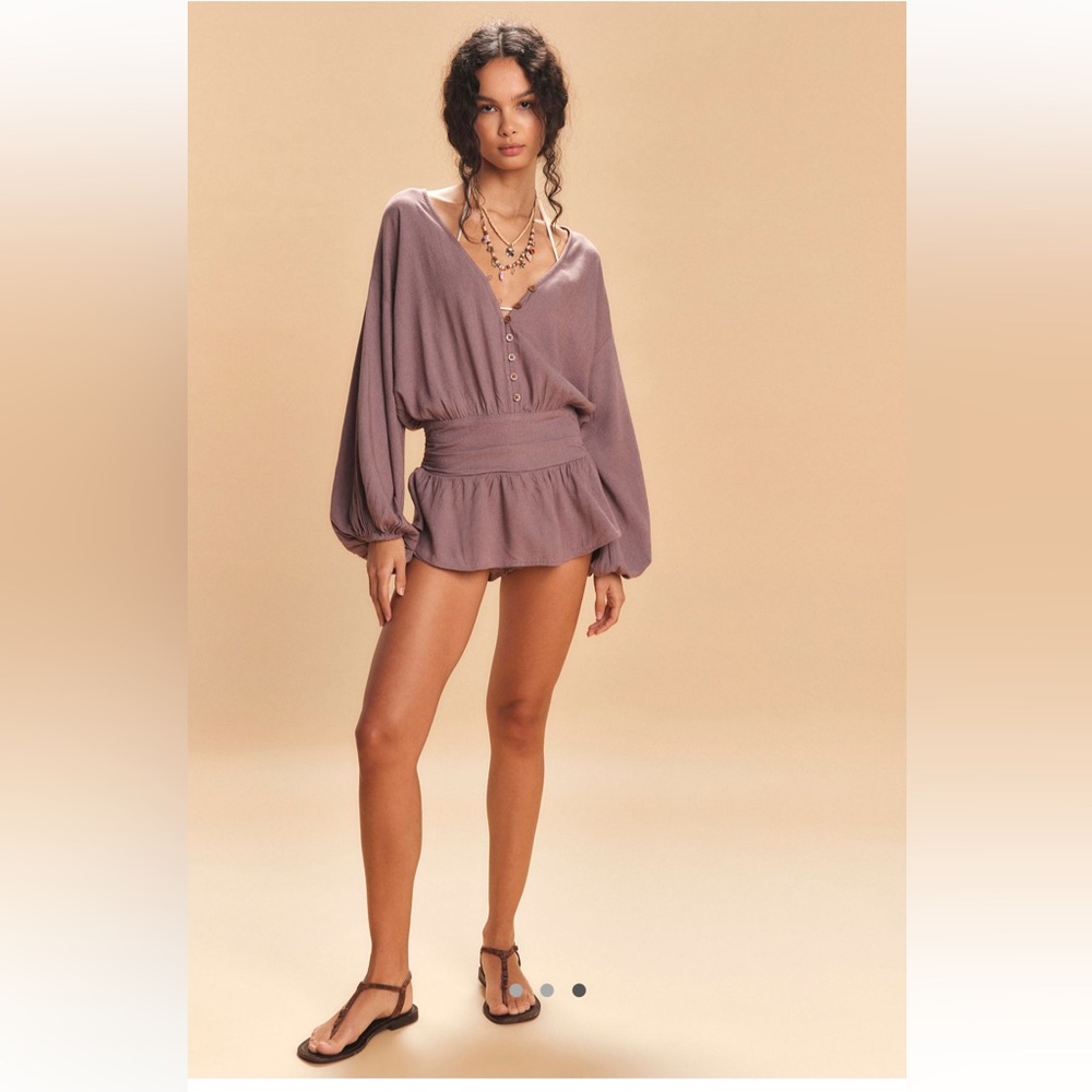 Free People Carson Drop Waist Romper - Picture 2 of 5